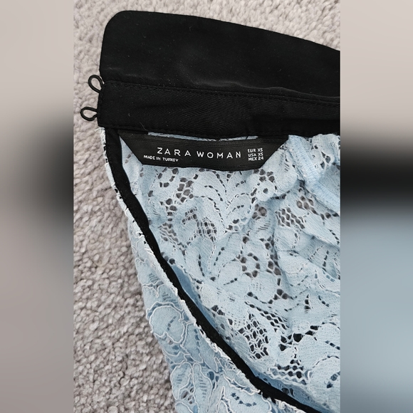 Zara Lace Top with Contrast Peter Pan Collar - Picture 8 of 11